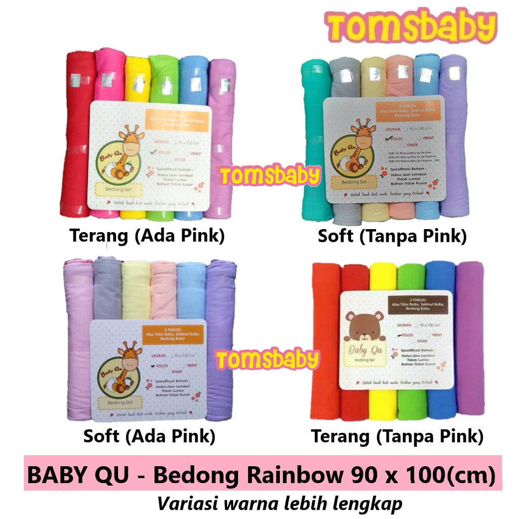 [TOMS] BABY QU (6pcs) bedong rainbow kaos isi 6pcs 90x100 (cm)