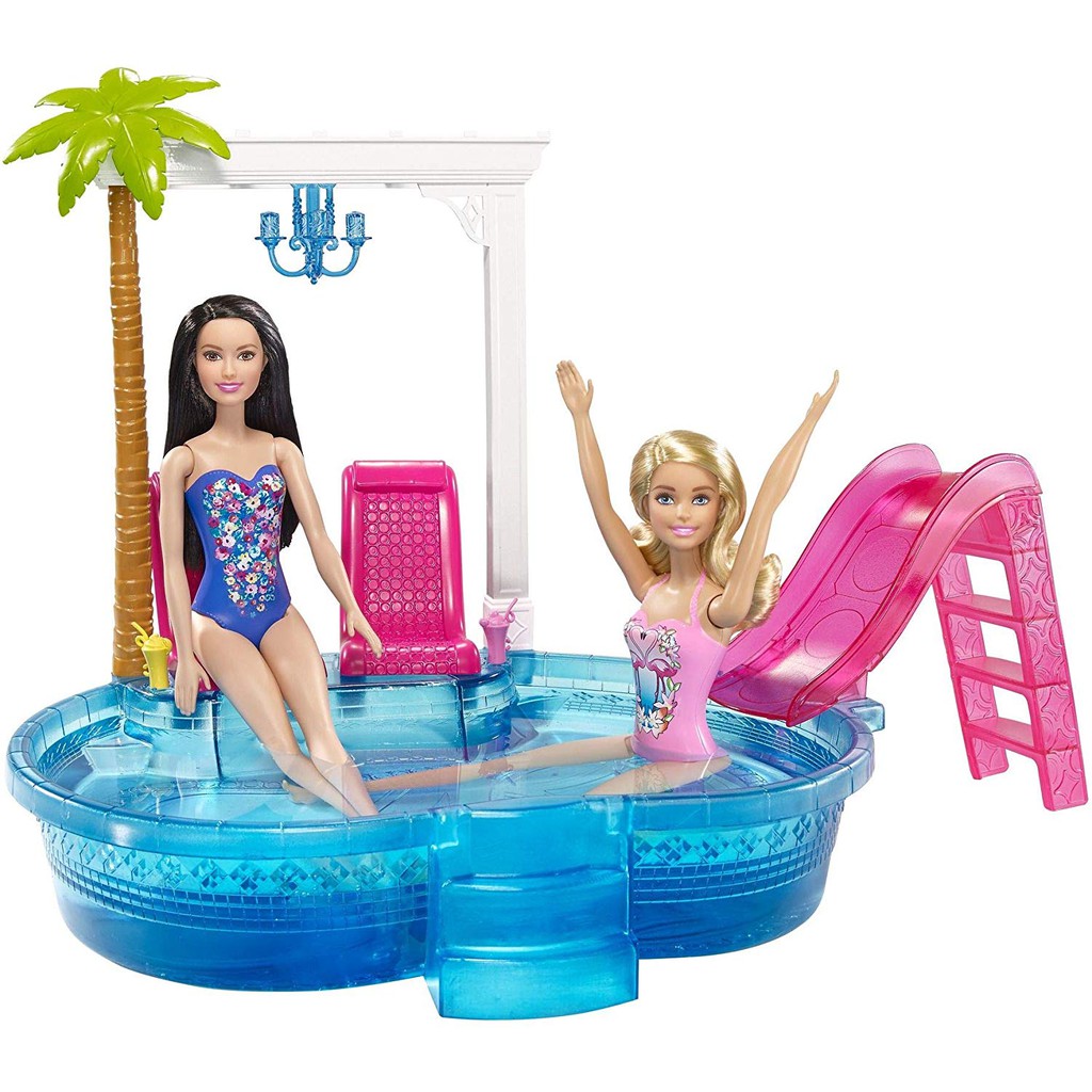 barbie pool with slide