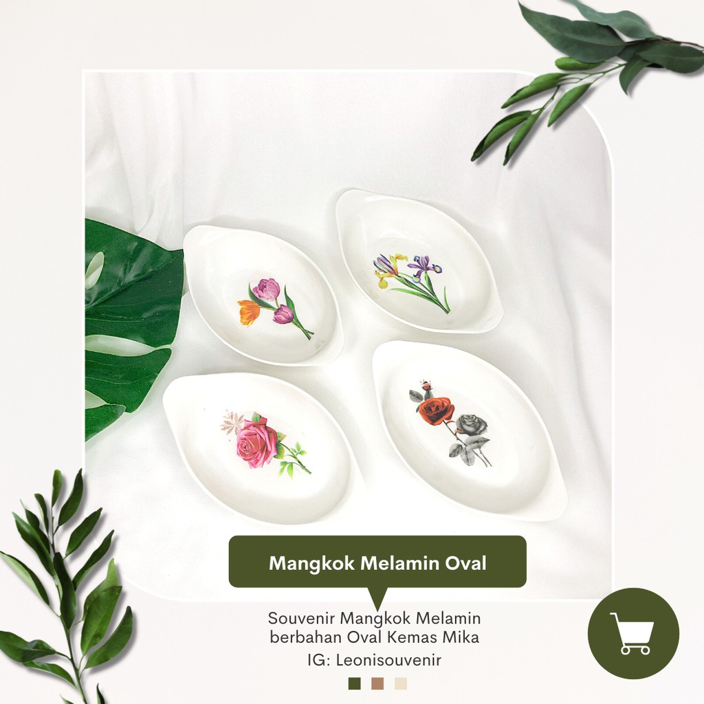 Mangkok Oval Melamin Kemas Plastik