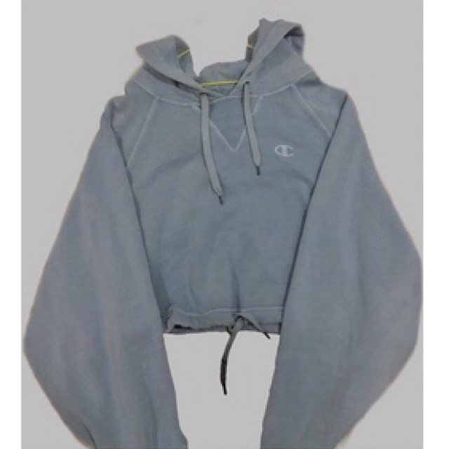 hoodie oversize crop blue acid baby blue champion