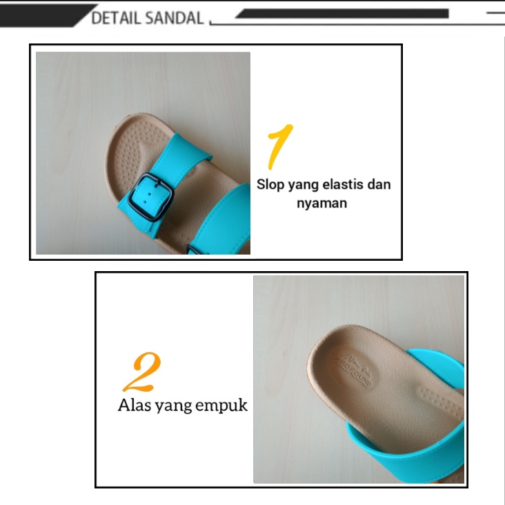 gof NEW ERA LB E 90213 &amp; LB E 90212 Sandal Karet Wanita Terbaru Sendal Karet Selop Ban Dua