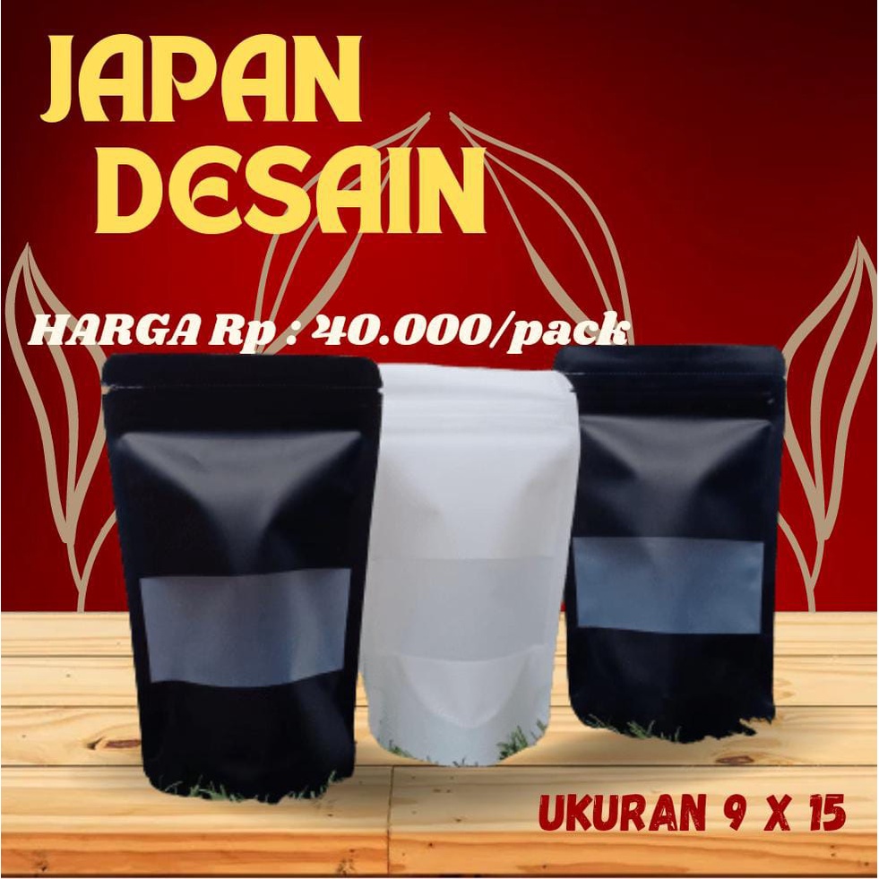 AAPACK KEMASAN ZIPLOCK STANDING POUCH WINDOW CLEAR DOFF JAPAN DESIGN 9X15
