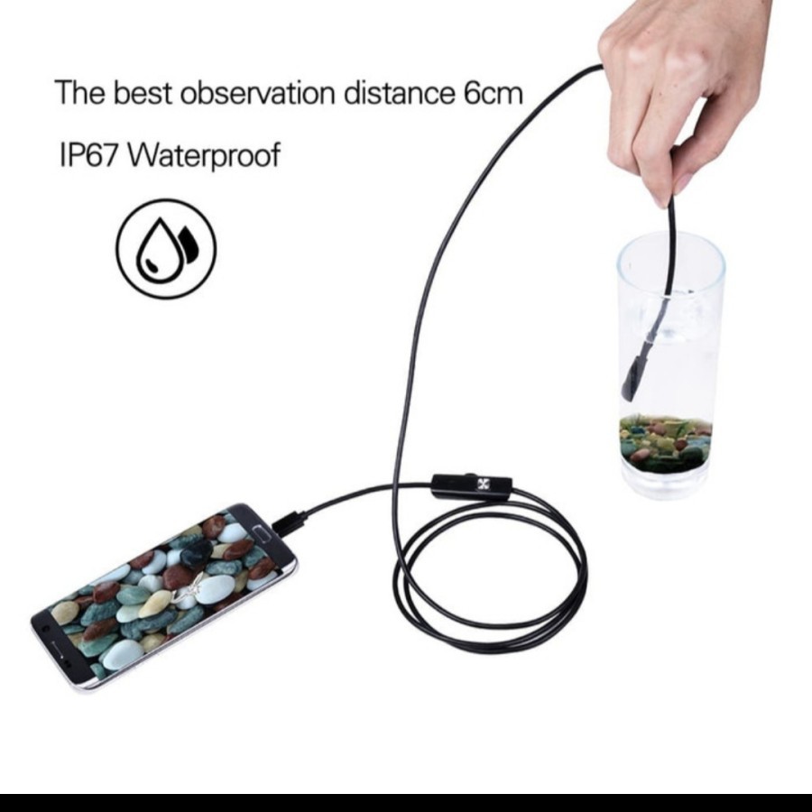 Camera endoscope android kabel endoskopi kecil mini waterproof telinga