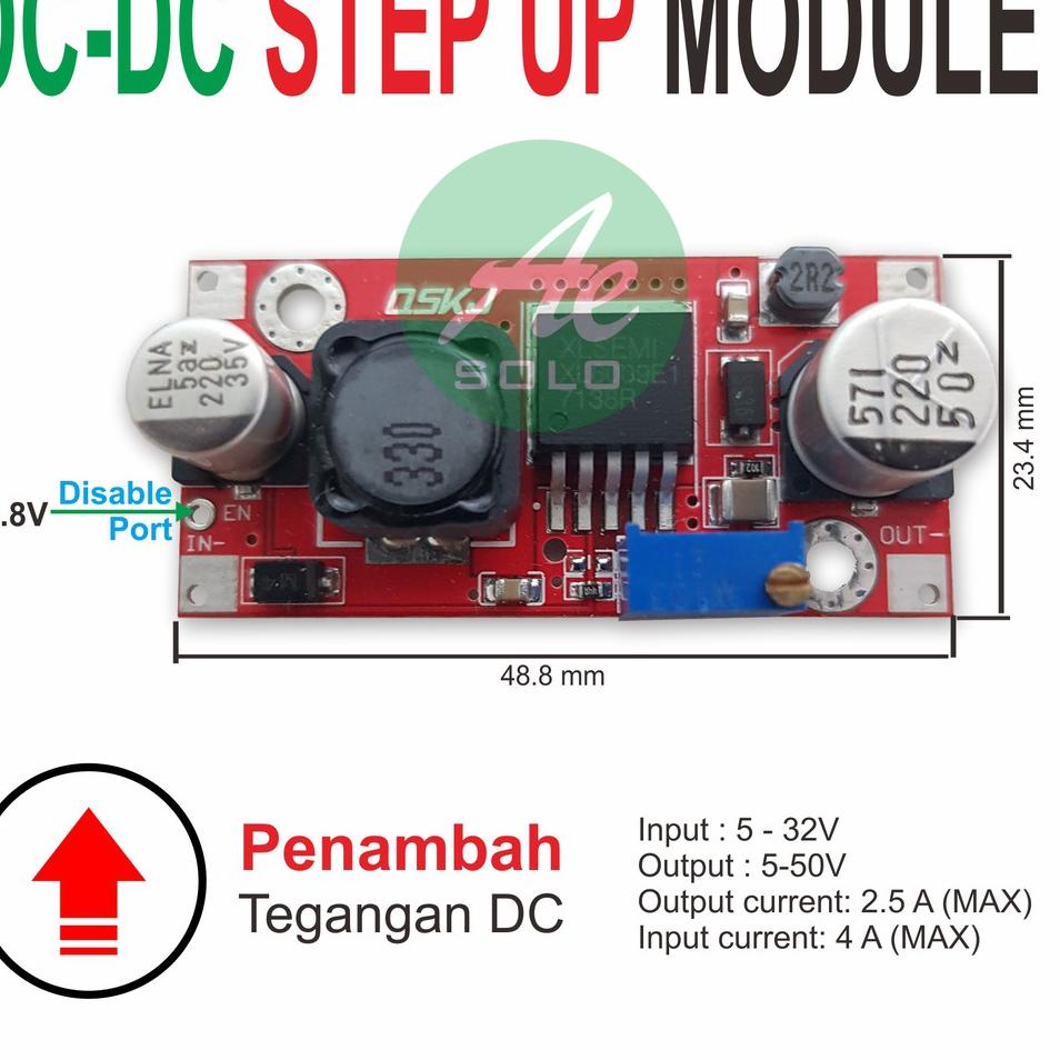 Langsung Ambil XL6009 Adjustable DC-DC Step-UP Boost Power Module PCB Merah Penaik Tegangan dc