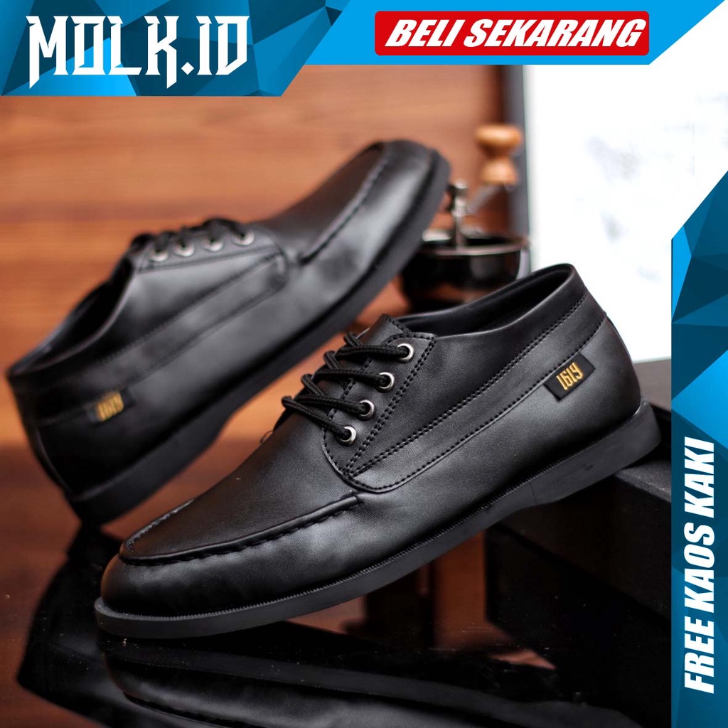 MOLK|Sepatu Formal PrIa Pantofel Pria Kerja Terbaru Fashion Original Simple Kulit Sintetik