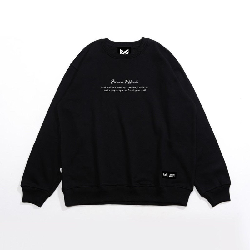 (BISA COD) BRAVE EFFECT Crewneck Bordir Sweater Jaket Hoodie Pria Wanita Premium Hodie Switer Suiter-Brve CN - PANDEMIC