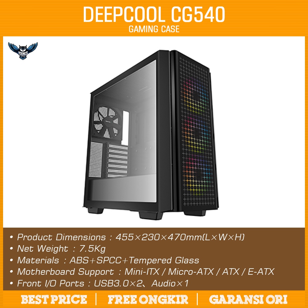 Gaming Case DEEPCOOL CG540 | 4 Fan | E-ATX Tempered Glass Casing