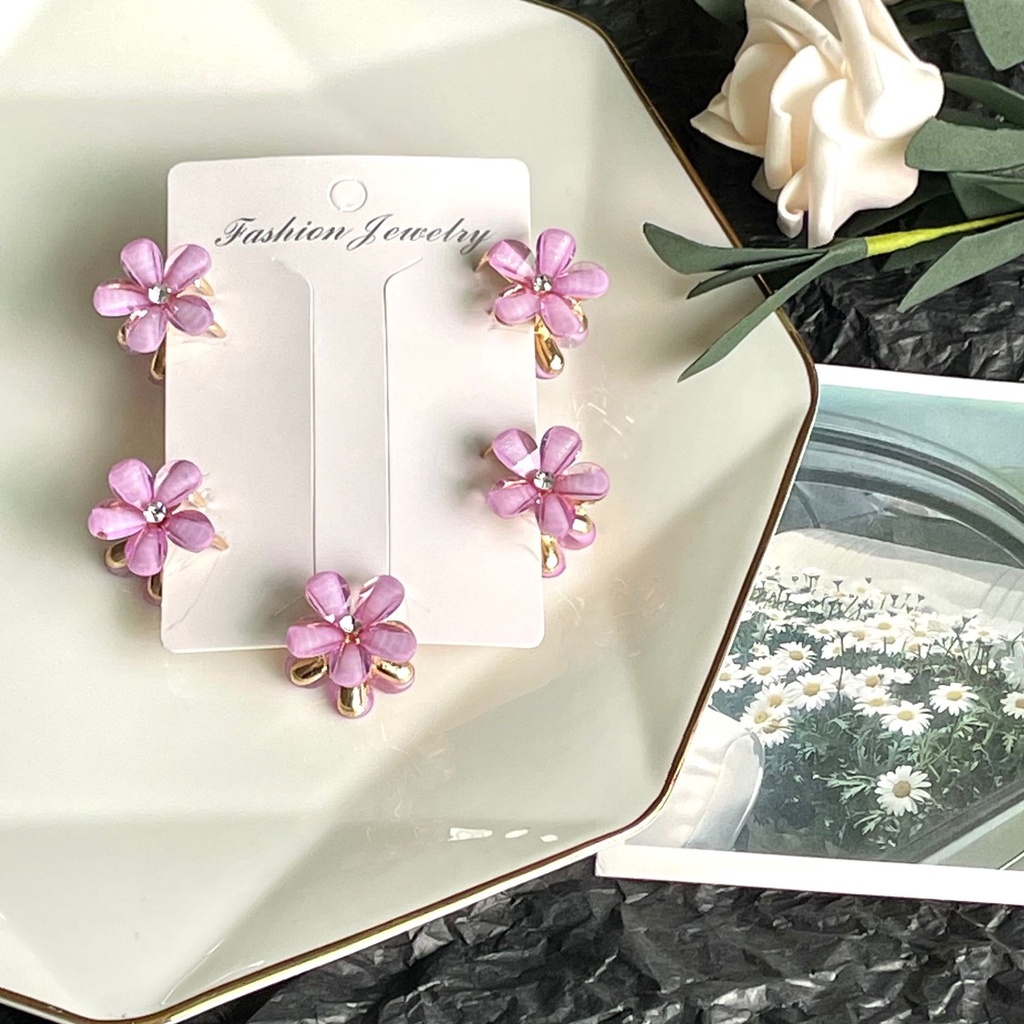 Jepit Jepitan Rambut Korea Elegan Motif Permata Bunga Daisy Anak Dewasa Jepit Poni Mini Aksesoris Rambut Jedai Mini Hair Claw Clips