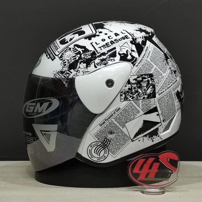 GM EVOLUTION NEWS WHITE GLOSSY Helm GM Koran putih