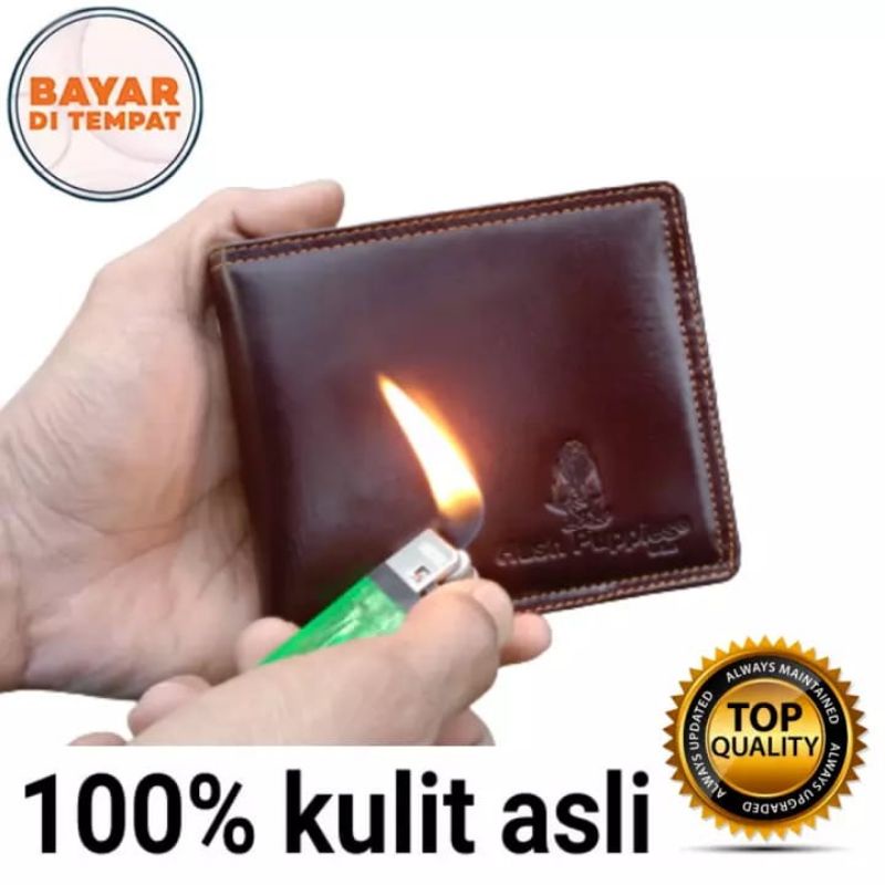 Dompet pria dompet kulit TAHAN API kulit asli 100% dompet kulit / dompet pria kulit