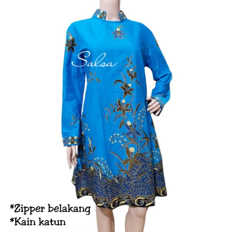 TUNIK BATIK SANTIKA TURQIST SHANGHAI PREMIUM UNGGUL JAYA