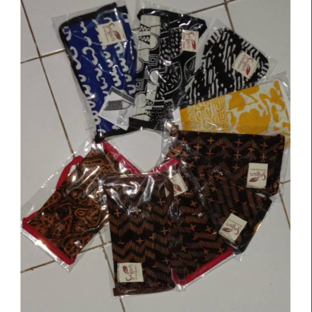 Masker Kain hijab 3 ply Sogan Batik Rejodani