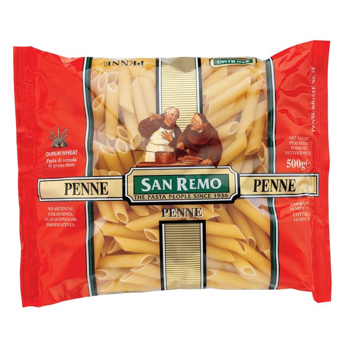 

SAN REMO Penne Rigati Pasta 500 gr/ Pasta Penne San Remo /Pasta Gandum