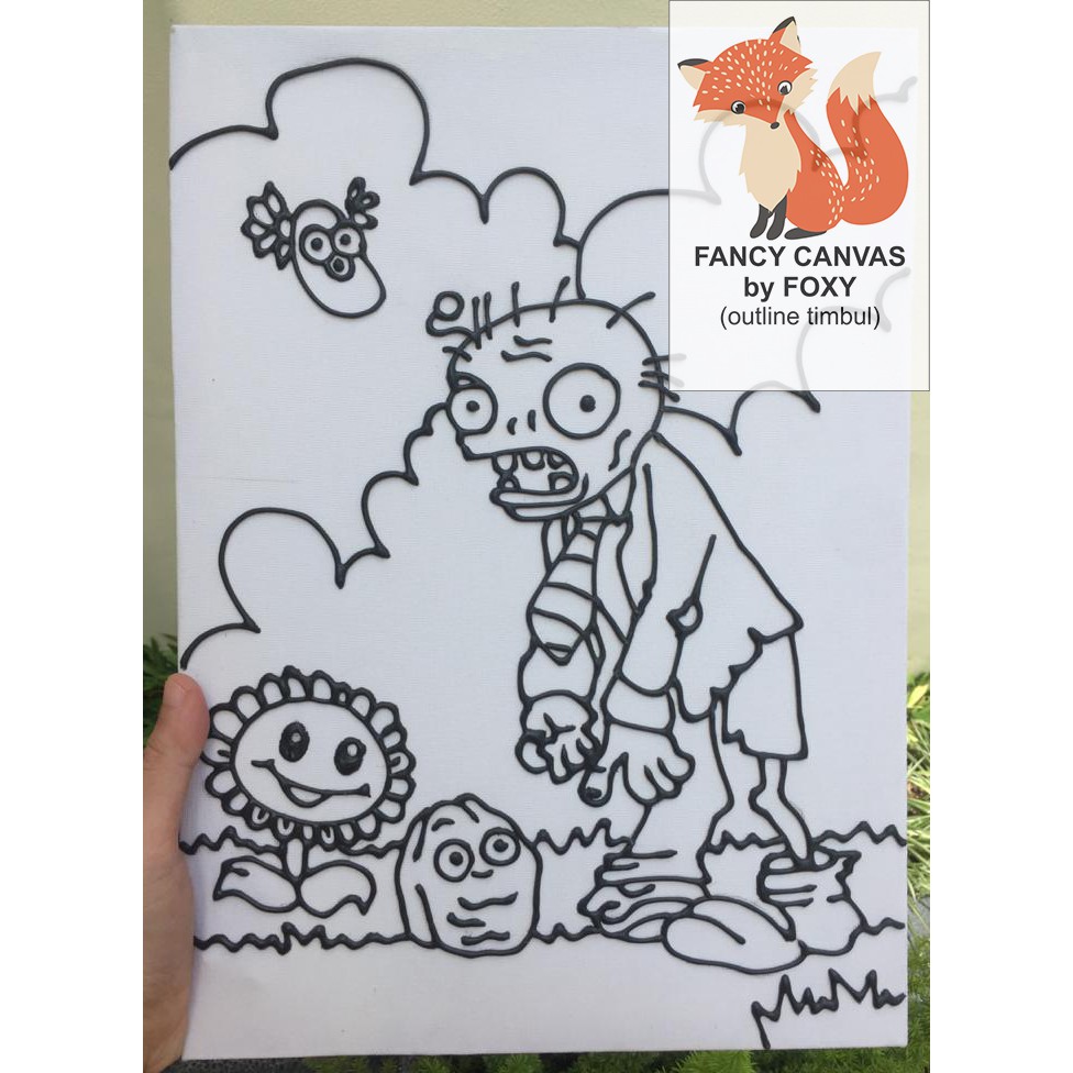 

BARU KANVAS LUKIS ANAK OUTLINE TIMBUL GAMBAR - ZOMBIE PERALATAN MELUKIS CANVAS ANAK