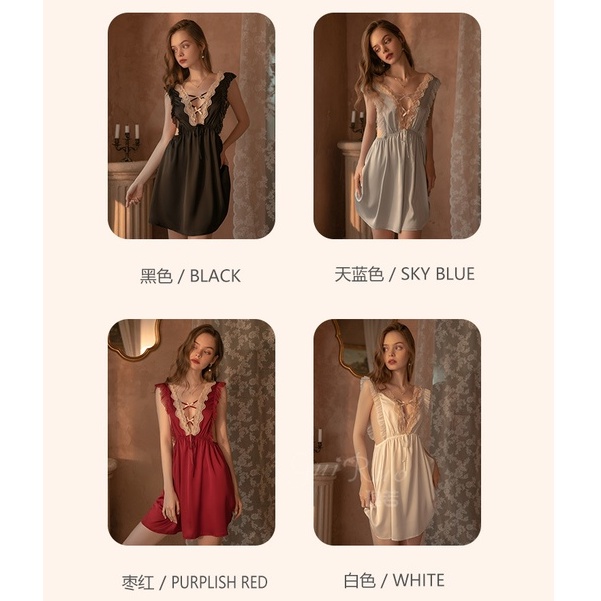 DeSecrettz ANGELA Baju Tidur Wanita Dewasa Includes Satin Lingerie exy &amp; G String, Baju Tidur Sexy, Baju Haram Sexy, Baju Dinas Depan Suami, Baju Tidur Wanita Sexy, Lingerie Satin, Pakaian Dalam Wanita Sexy, Lingerie Murah, Sexy Lingerie, Sleepwear Sexy