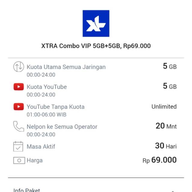 XTRA COMBO VIP 10 GB, PAKET ANTI HANGUS & UNLIMITED YOUTUBE