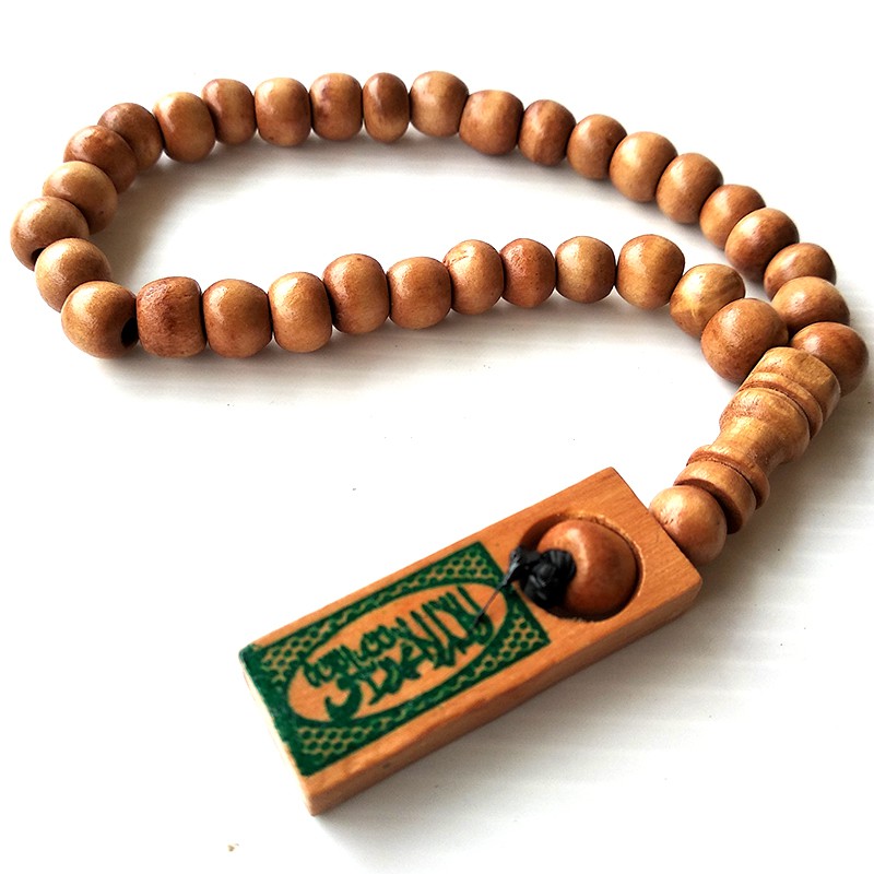 Tasbih Kayu Laduni Walikukun 33pcs Bulat Sholat Dzikir Souvenir Oleh-Oleh Umroh Haji Perhiasan Islam