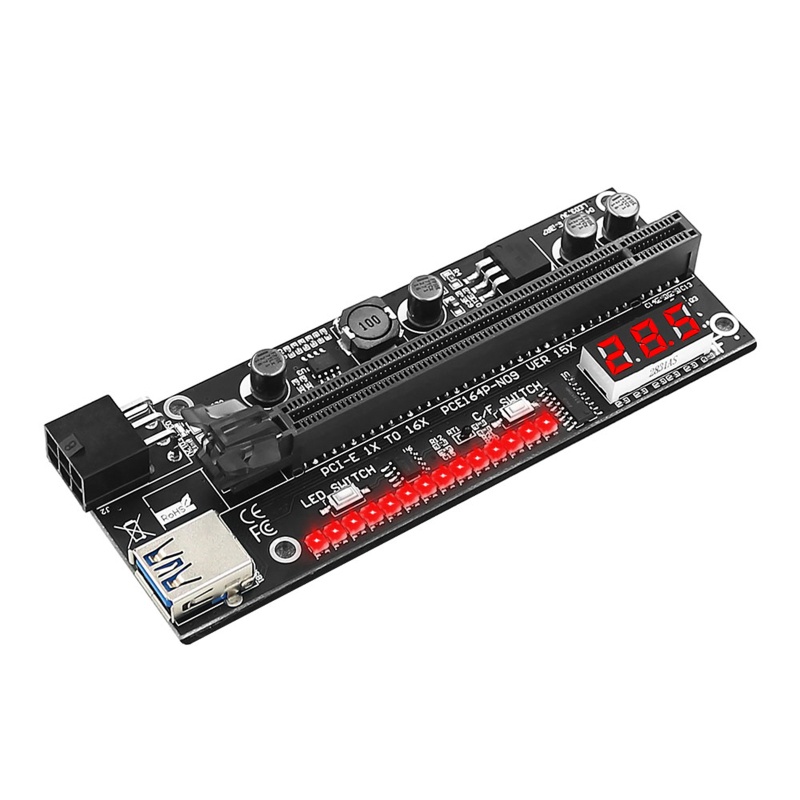 Btsg PCI-E Riser PCIE Extension Cable GPU PCI-E 1X Sampai 16X Extender Ke 6pin Kabel