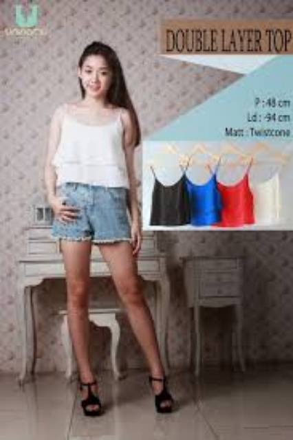 Tanktop double layer tali kecil