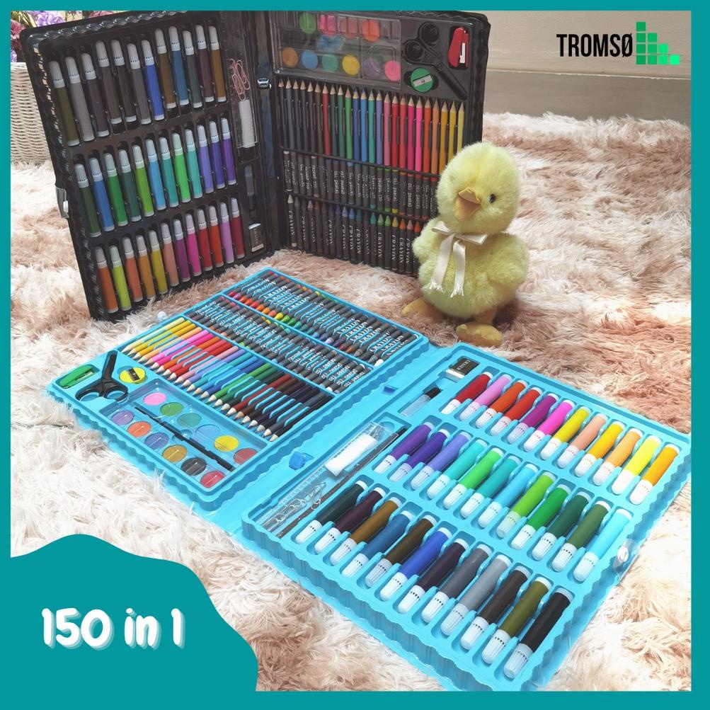 

➼Ready Alat Gambar & Lukis / Crayon, Spidol, Pensil Warna, Cat Set (Pilihan: 150 in 1 / 208 in 1) Lengkap 72 ✦