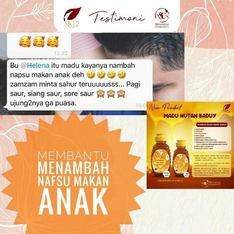 Madu Hutan Baduy SR12 Herbal Skincare / Madu Baduy SR12 / Madu Baduy Asli