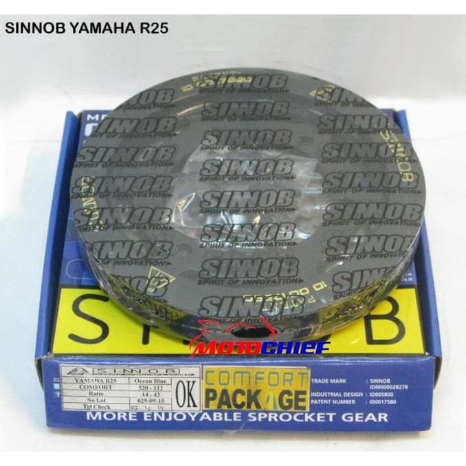 ³19¤ Gear Set Sinnob Yamaha R25 Comfort $