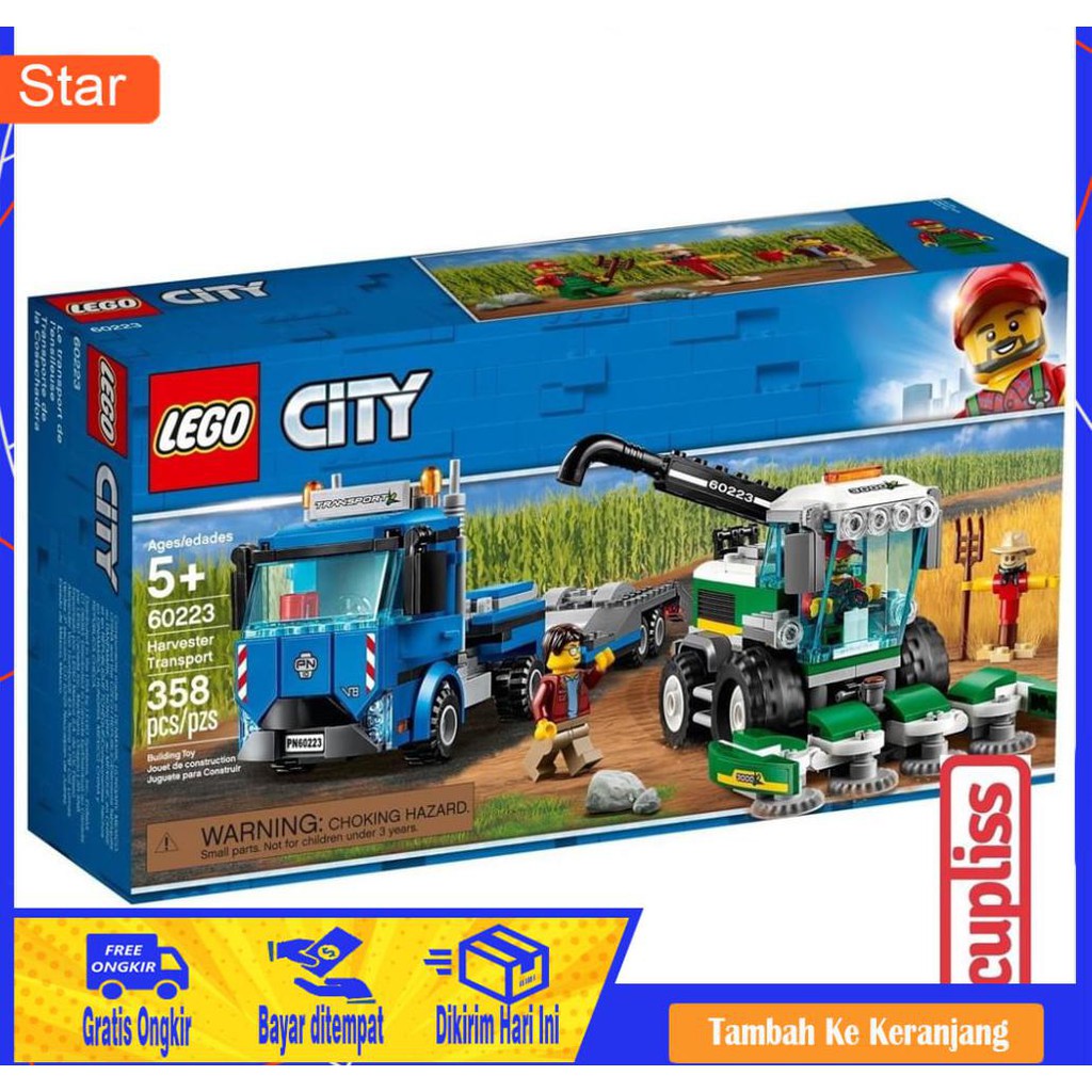 BAYAR DITEMPAT - LEGO CITY 60223 HARVESTER TRANSPORT XJ964