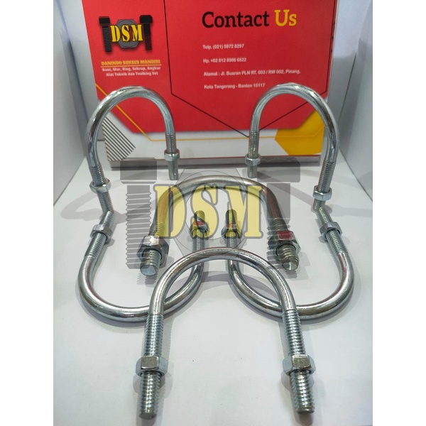 Galvanis / M6 U Bolt 1/4x1&quot; / Klem U 1 Inch (25 MM)