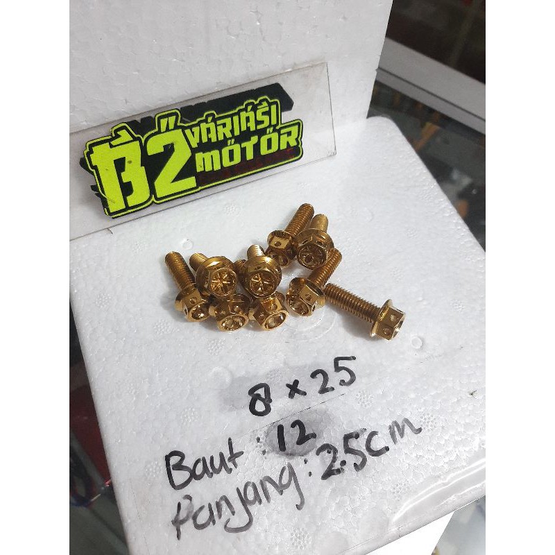 Baut Probolt 8 x 25 baut 12 panjang 2,5cm
