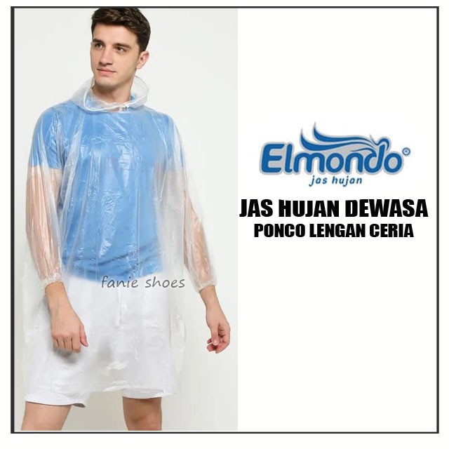 Elmondo Ceria EPC 201 / Jas Hujan Poncho Lengan Murah / Jas Hujan Karet Warna Warni Dewasa