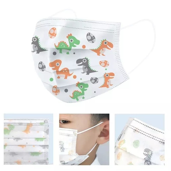 Masker Anak Motif RANDOM 3ply isi 50pcs Masker Anak Earloop