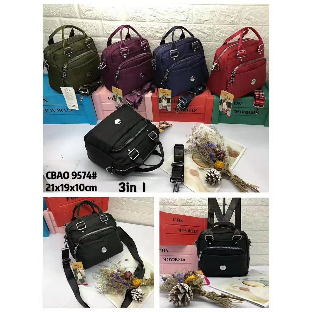 Tas Wanita Import Jinjing dan Selempang CHIBAO Mini CB9574 9574 3 in 1 Bahan Parasut Kualitas Super