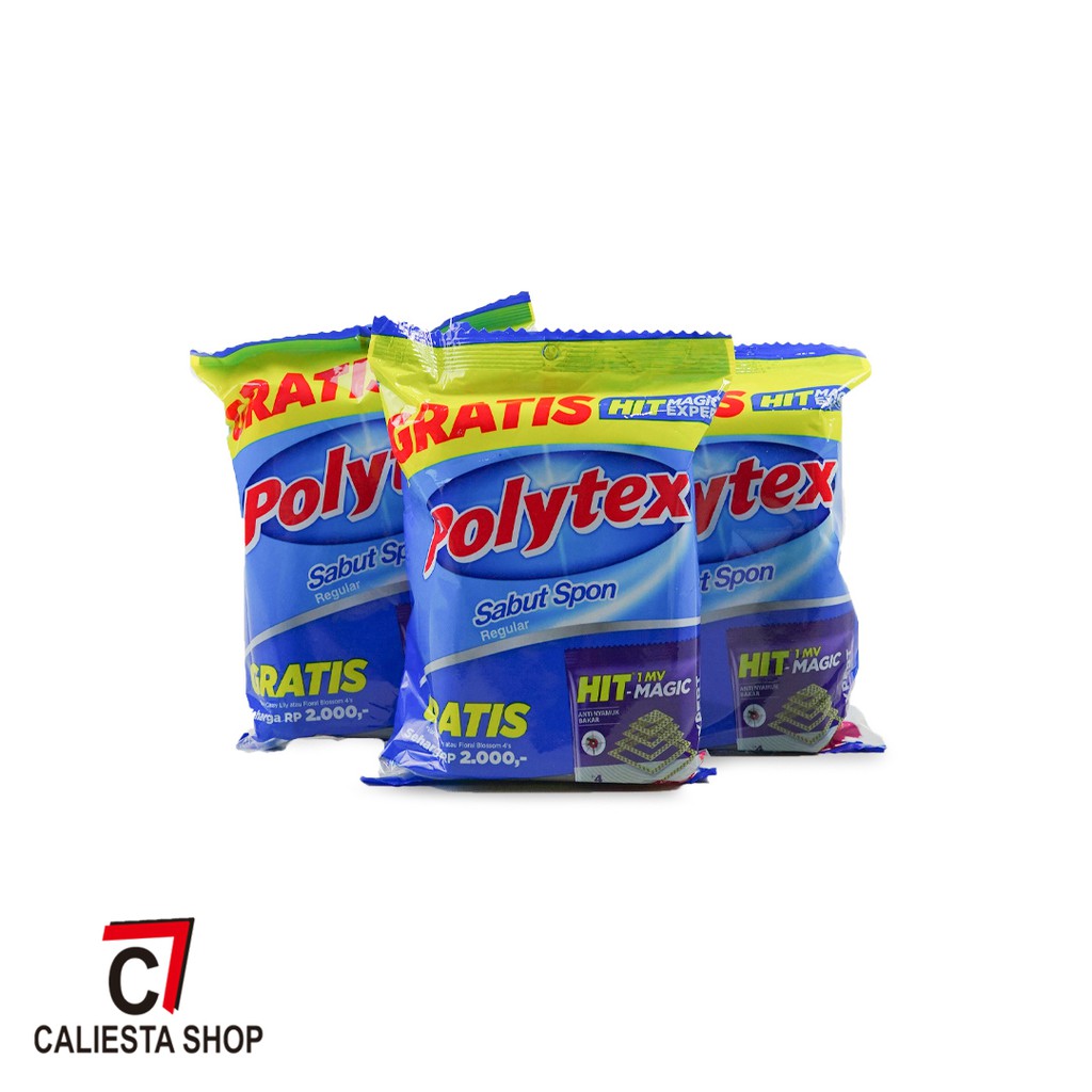 Sabut Spon Cuci Piring Polytex Regular Bonus Hit Magic