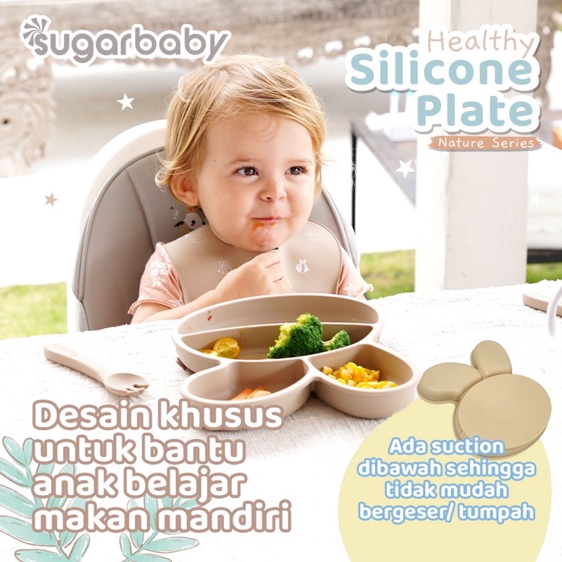 Sugar Baby Healthy Silicone Plate Nature Series/Piring makan anak/Peralatan Mpasi