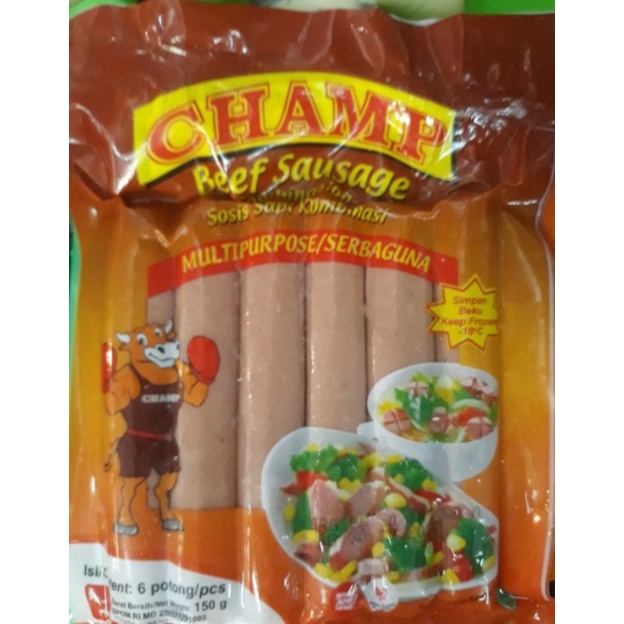 

Beef sausage Champ sosis sapi kombinasi 150gram 6pcs