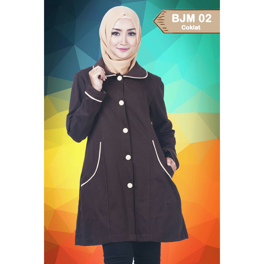 Jaket Korea Dewasa Wanita Muslimah Believe BJM 02 Coklat ORI