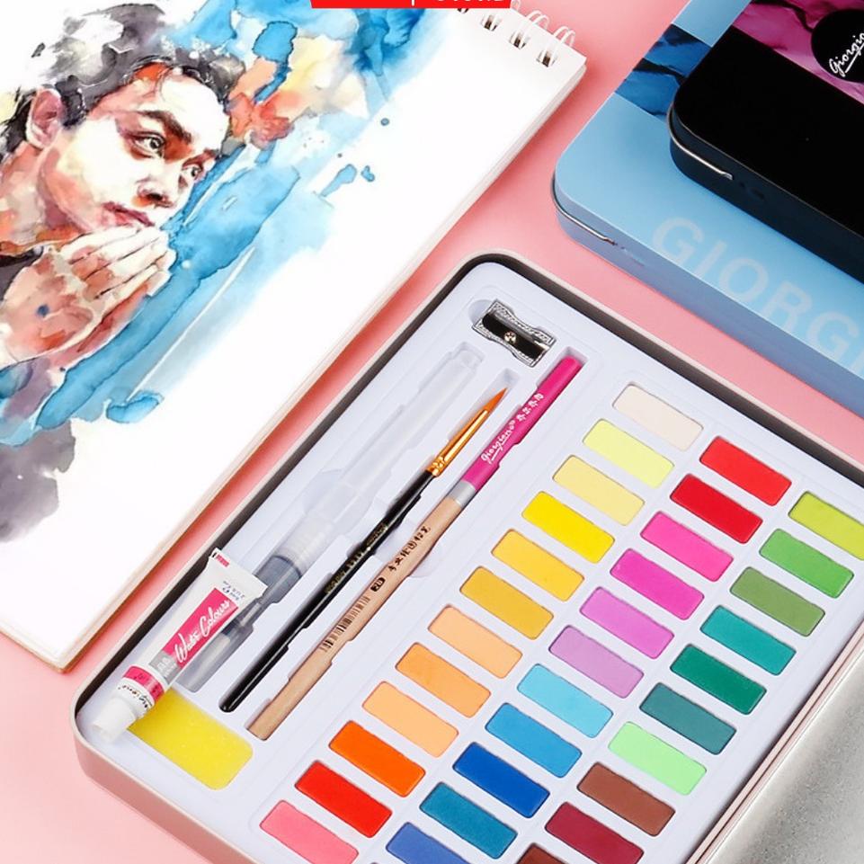 

TOPER Giorgione Watercolor Set 36 Warna - Free Kuas dan Kertas Gambar - Cat Air Padat /Water Color