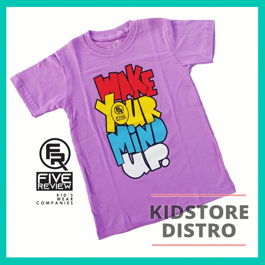 Kaos Anak Distro Baju Anak Perempuan Grosir Kaos motif Wake Your Mine / Five Review