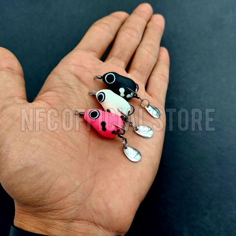 Soft frog mini 2,5 cm / 3 gram / BEST DESIGN ANTI MOCEL / Umpan casting gabus dan toman