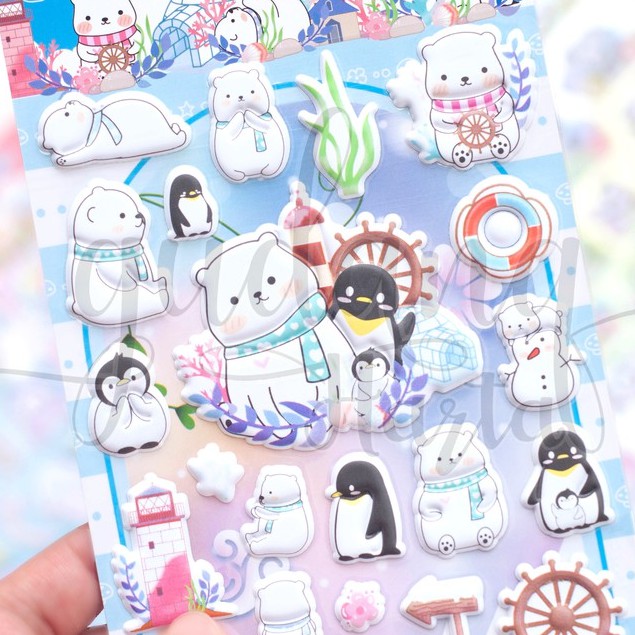 Stiker Lucky Panda Polar Bear Cat Sealion DIY Lucu Scrapbook GH 303031