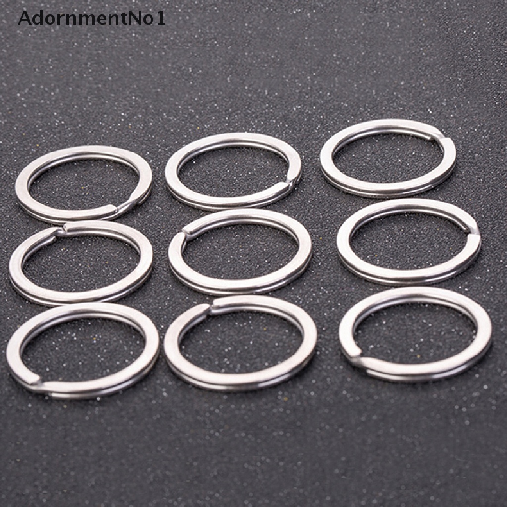 (AdornmentNo1) 30pcs / Set Gantungan Kunci Split Ring Lapis Silver Untuk Aksesoris DIY