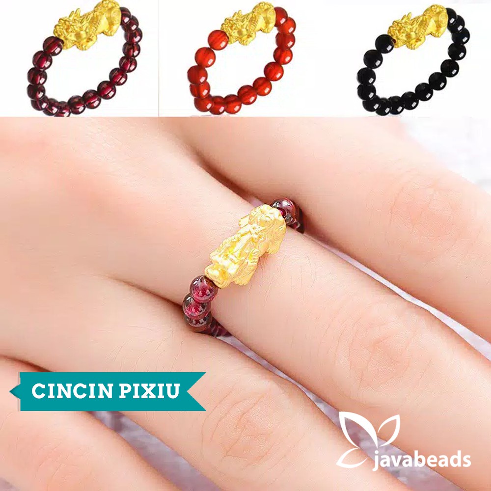 Cincin Pixiu Lucky Pixiu Couple Ring Agate Jewelry