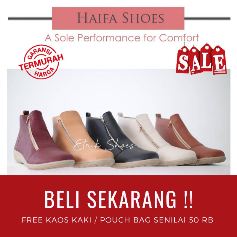 Sepatu Boots Wanita Trendy 2021 Haifa Boots by Etnikshoes Original