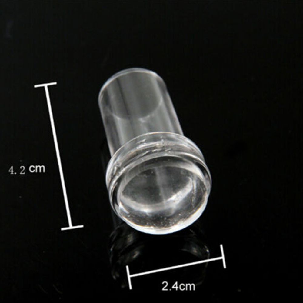 Mxbeauty Stempel / Cap Kuku Transparan Motif Bunga Bahan Silikon Untuk Nail Art / Manicure