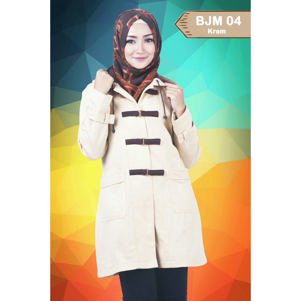 Jaket Korea Dewasa Wanita Muslimah Believe BJM 04 Krem ORI