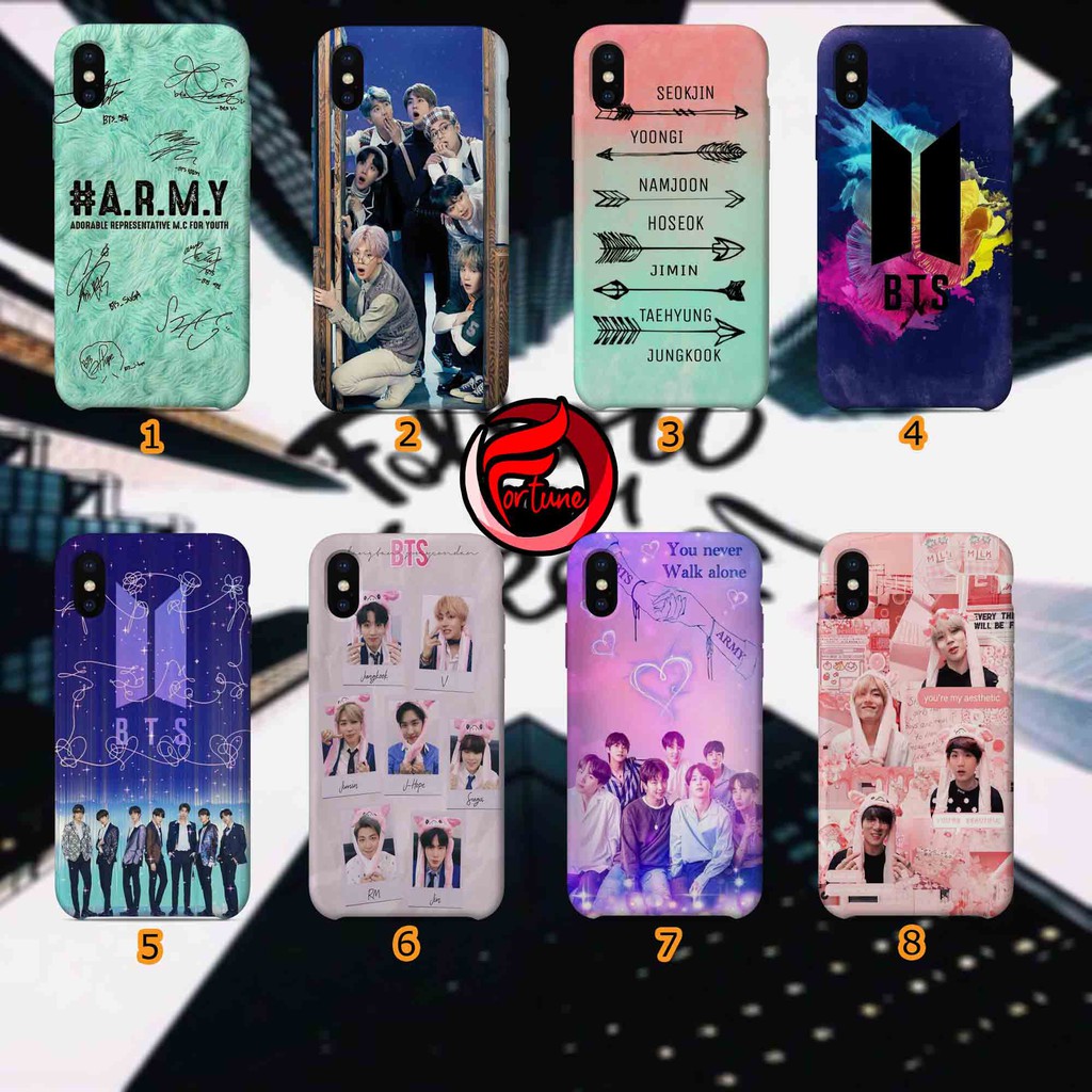 [FCI34] Case casing silikon hardcase custom gambar BTS full printing samsung oppo vivo xiaomi realme