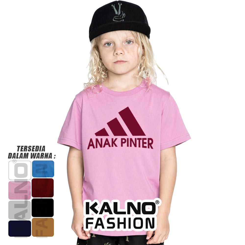 Baju Anak cowok / cewek sablon anak pinter 173 - baju anak umr 1-7 thn Bahan Katun polyester