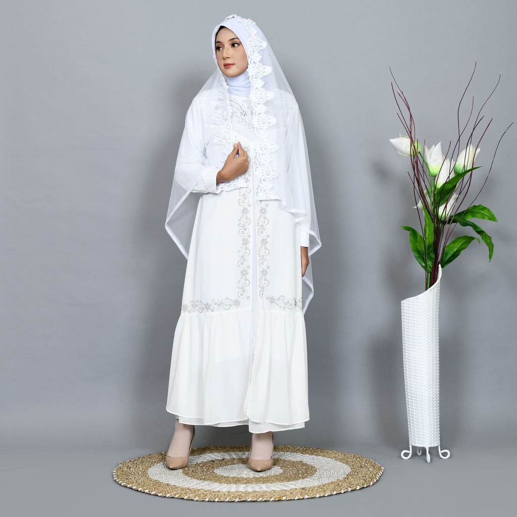 Slayer veil pengantin BORDIR/kerudung pengantin/hijab pengantin elegan/Veil pengantin/jilbab pengantin PUTIH