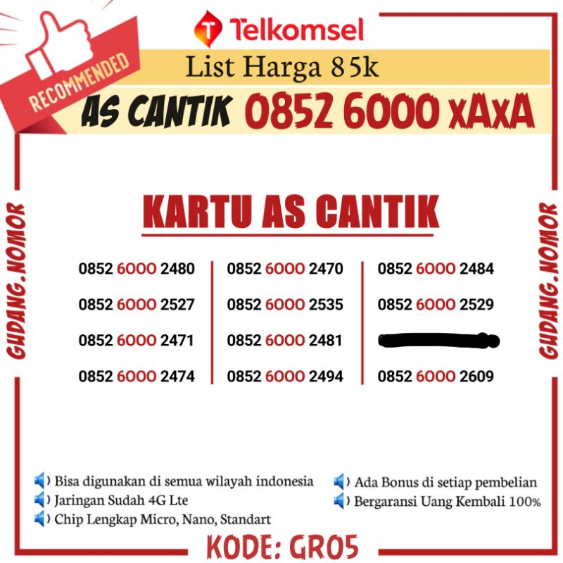 Kartu As Cantik Nomor Cantik As No Cantik Telkomsel Nomer Cantik As Perdana Telkomsel Cantik