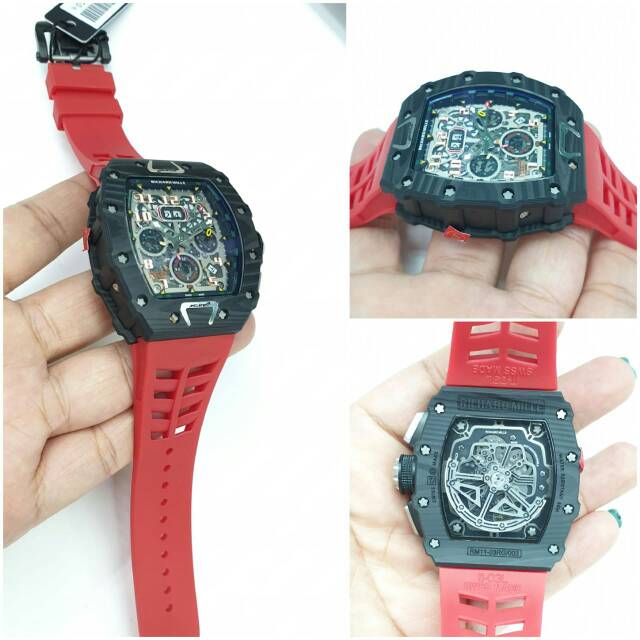 RICHARD MILL3 RM11-03 AUTOMATIC RUBBER SWISS ETA CLONE jam tangan pria